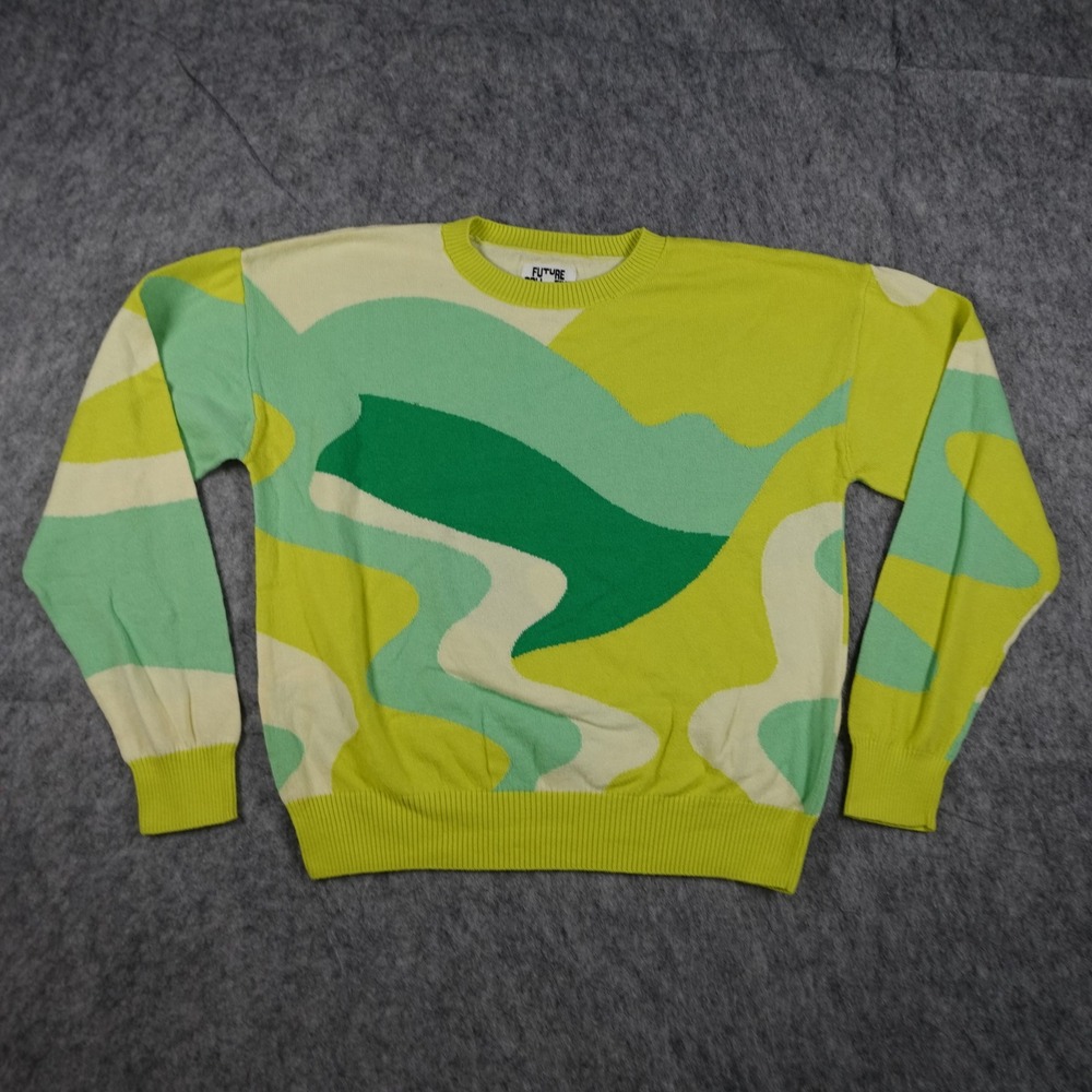 Future Collective Sweater Womens Extra Small Green Abstract Alani Noelle‎ Knit